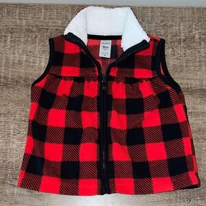 Carter's Red and Black Plaid Vest